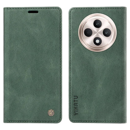 YIKATU YK-004 For Oppo Reno12 F 4G Case Leather Magnetic Auto-Absorbed Phone Cover Skin-Touch