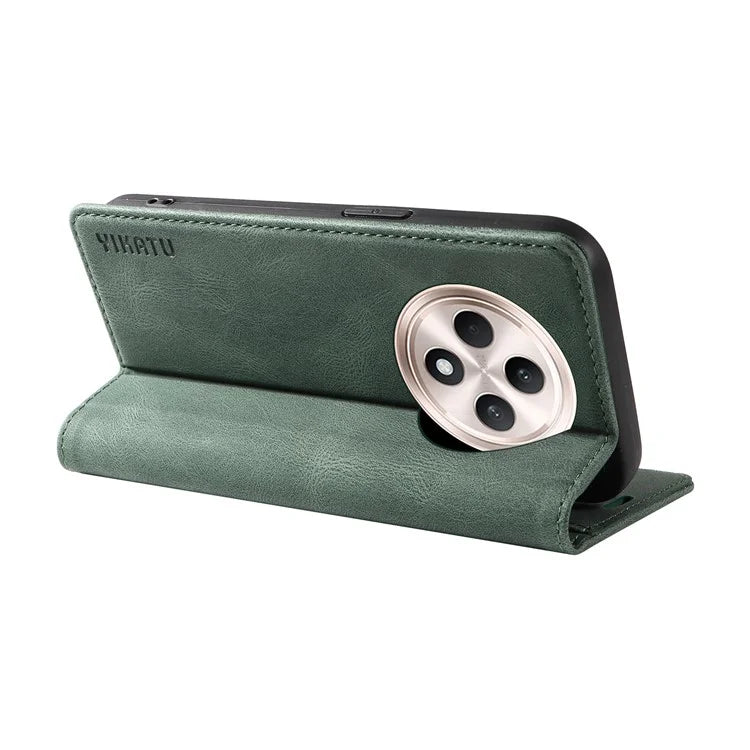 YIKATU YK-004 For Oppo Reno12 F 4G Case Leather Magnetic Auto-Absorbed Phone Cover Skin-Touch