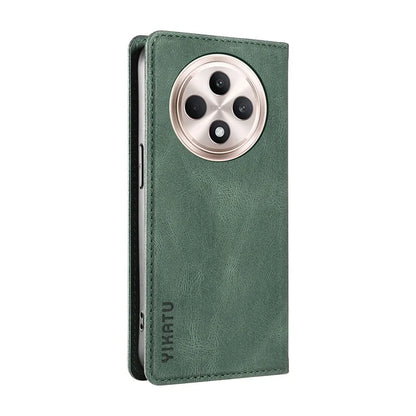 YIKATU YK-004 For Oppo Reno12 F 4G Case Leather Magnetic Auto-Absorbed Phone Cover Skin-Touch