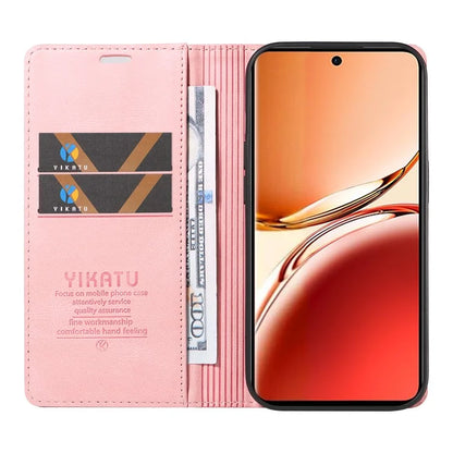 YIKATU YK-004 For Oppo Reno12 F 4G Case Leather Magnetic Auto-Absorbed Phone Cover Skin-Touch