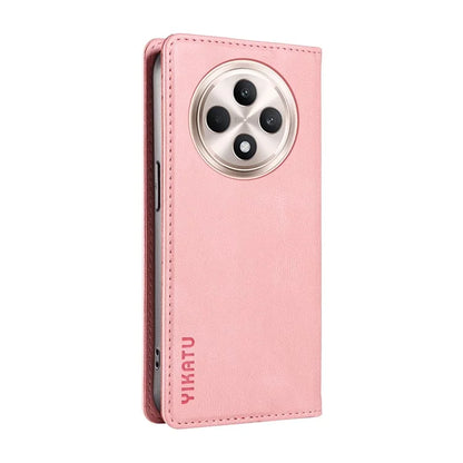 YIKATU YK-004 For Oppo Reno12 F 4G Case Leather Magnetic Auto-Absorbed Phone Cover Skin-Touch