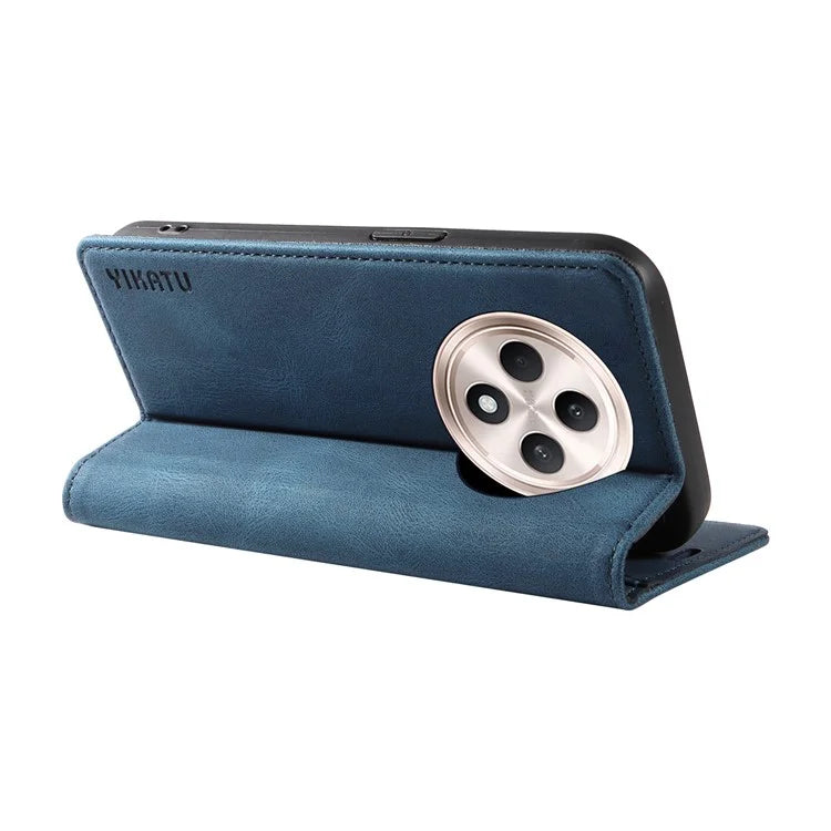 YIKATU YK-004 For Oppo Reno12 F 4G Case Leather Magnetic Auto-Absorbed Phone Cover Skin-Touch