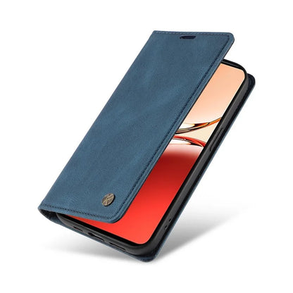 YIKATU YK-004 For Oppo Reno12 F 4G Case Leather Magnetic Auto-Absorbed Phone Cover Skin-Touch