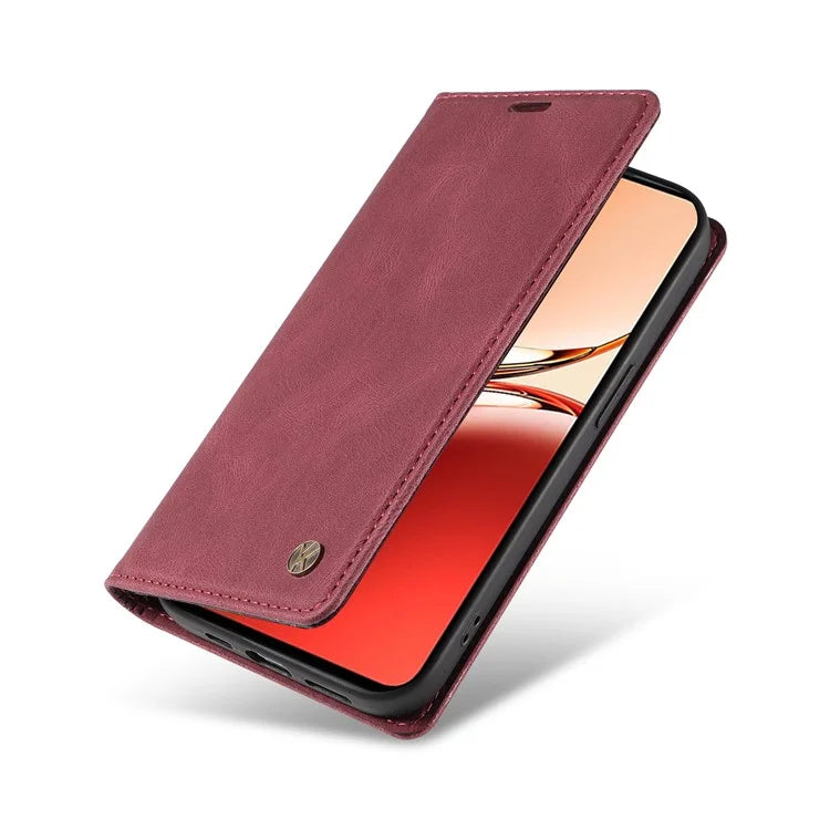 YIKATU YK-004 For Oppo Reno12 F 4G Case Leather Magnetic Auto-Absorbed Phone Cover Skin-Touch