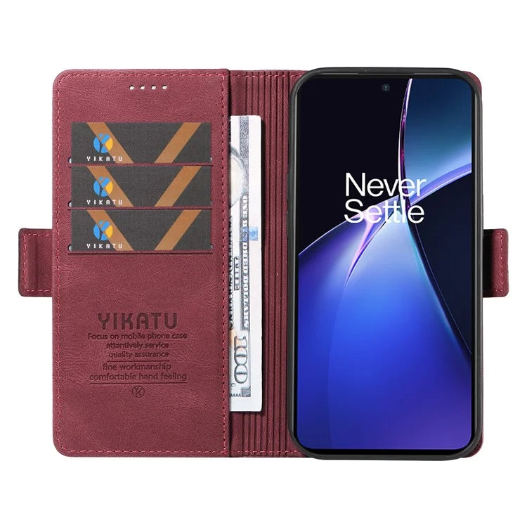YIKATU YK-005 For OnePlus Nord CE4 Lite 5G / Oppo K12x 5G (China) Case PU Leather Phone Cover Stand Card Slots