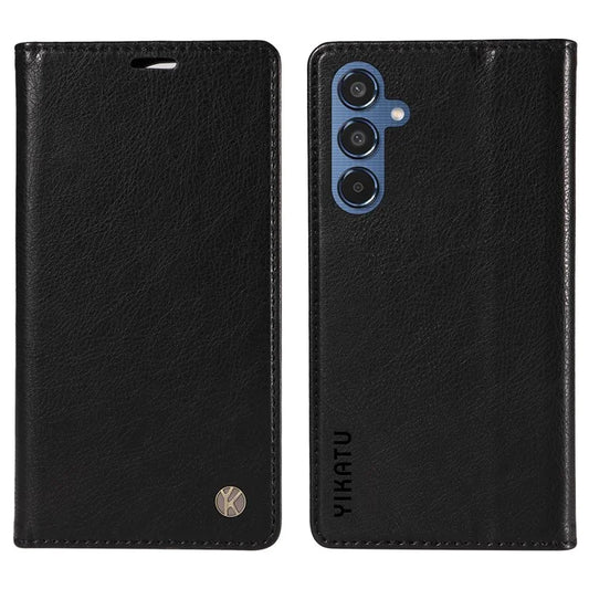YIKATU YK-006 For Samsung Galaxy M35 5G Case Litchi Grain Leather Wallet Phone Cover