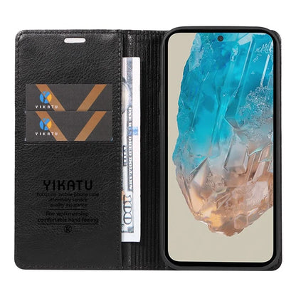 YIKATU YK-006 For Samsung Galaxy M35 5G Case Litchi Grain Leather Wallet Phone Cover
