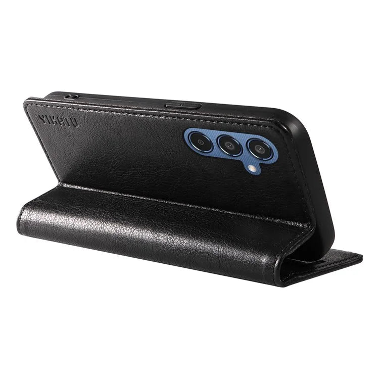 YIKATU YK-006 For Samsung Galaxy M35 5G Case Litchi Grain Leather Wallet Phone Cover