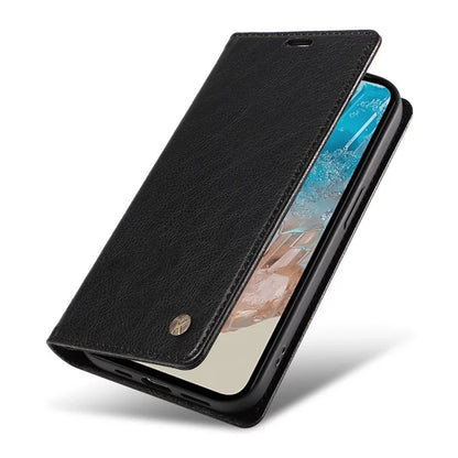 YIKATU YK-006 For Samsung Galaxy M35 5G Case Litchi Grain Leather Wallet Phone Cover