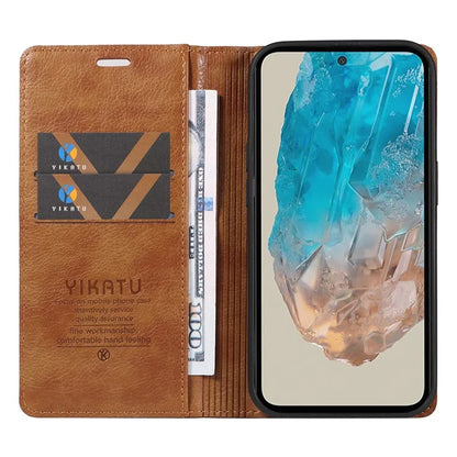 YIKATU YK-006 For Samsung Galaxy M35 5G Case Litchi Grain Leather Wallet Phone Cover