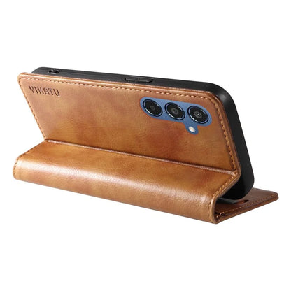 YIKATU YK-006 For Samsung Galaxy M35 5G Case Litchi Grain Leather Wallet Phone Cover