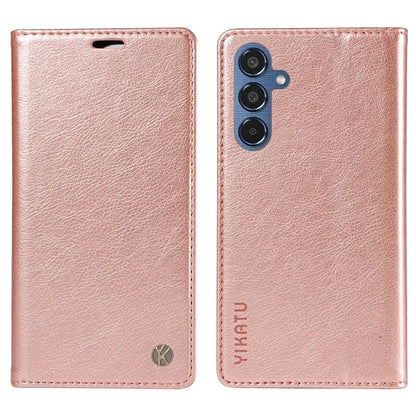 YIKATU YK-006 For Samsung Galaxy M35 5G Case Litchi Grain Leather Wallet Phone Cover