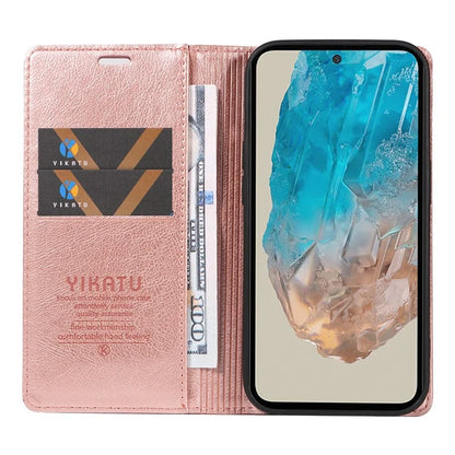 YIKATU YK-006 For Samsung Galaxy M35 5G Case Litchi Grain Leather Wallet Phone Cover