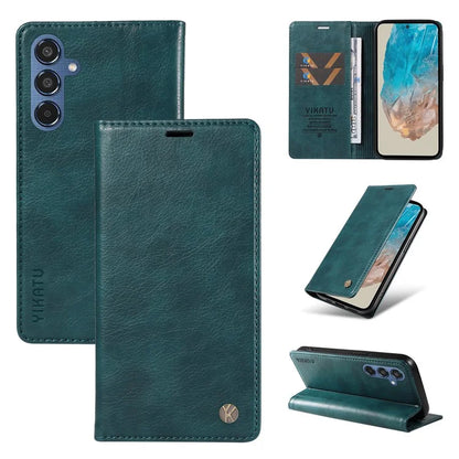 YIKATU YK-006 For Samsung Galaxy M35 5G Case Litchi Grain Leather Wallet Phone Cover
