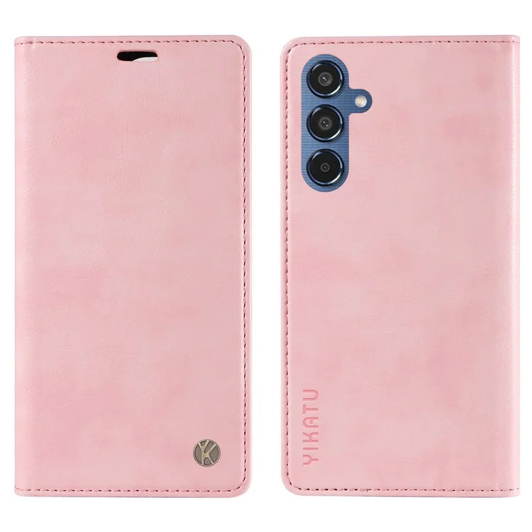 YIKATU YK-006 For Samsung Galaxy M35 5G Case Litchi Grain Leather Wallet Phone Cover