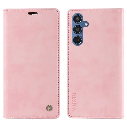 YIKATU YK-006 For Samsung Galaxy M35 5G Case Litchi Grain Leather Wallet Phone Cover