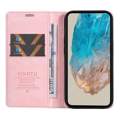 YIKATU YK-006 For Samsung Galaxy M35 5G Case Litchi Grain Leather Wallet Phone Cover