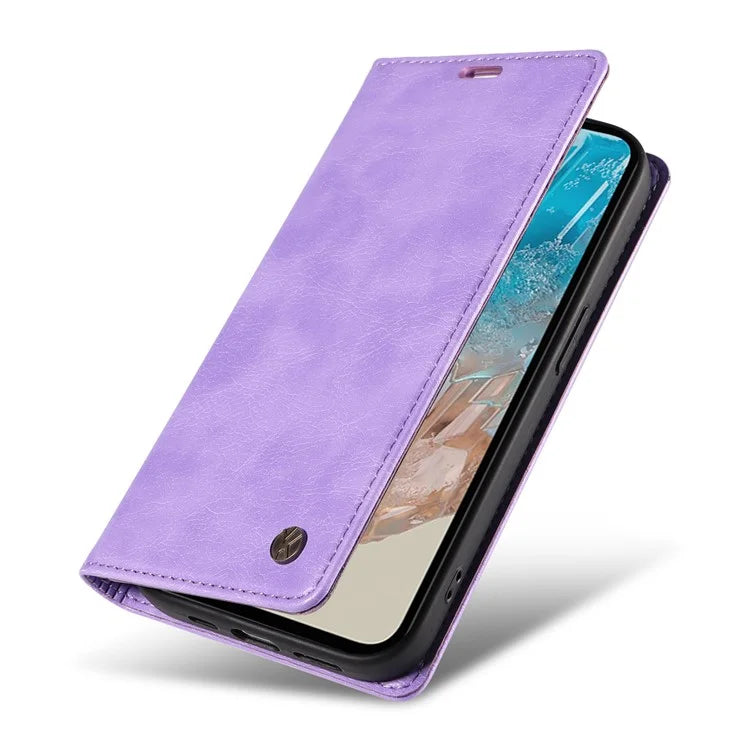 YIKATU YK-006 For Samsung Galaxy M35 5G Case Litchi Grain Leather Wallet Phone Cover