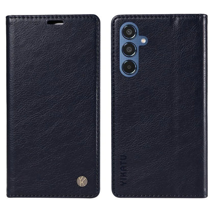 YIKATU YK-006 For Samsung Galaxy M35 5G Case Litchi Grain Leather Wallet Phone Cover