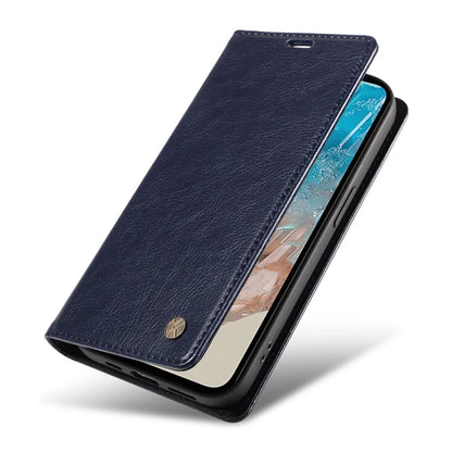 YIKATU YK-006 For Samsung Galaxy M35 5G Case Litchi Grain Leather Wallet Phone Cover