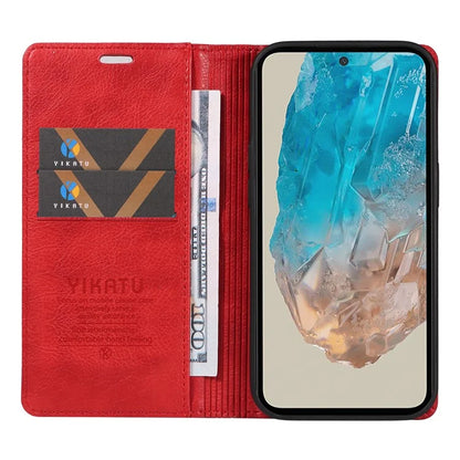 YIKATU YK-006 For Samsung Galaxy M35 5G Case Litchi Grain Leather Wallet Phone Cover