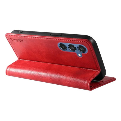 YIKATU YK-006 For Samsung Galaxy M35 5G Case Litchi Grain Leather Wallet Phone Cover