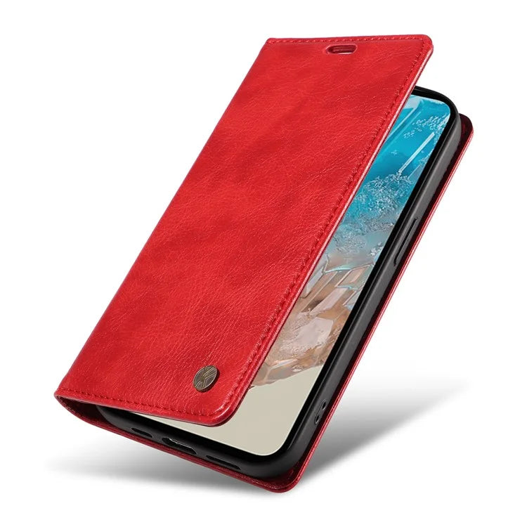 YIKATU YK-006 For Samsung Galaxy M35 5G Case Litchi Grain Leather Wallet Phone Cover