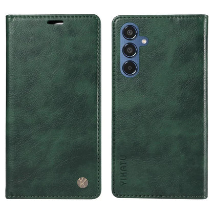 YIKATU YK-006 For Samsung Galaxy M35 5G Case Litchi Grain Leather Wallet Phone Cover