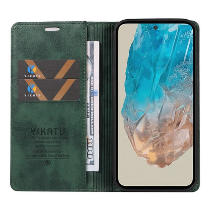 YIKATU YK-006 For Samsung Galaxy M35 5G Case Litchi Grain Leather Wallet Phone Cover