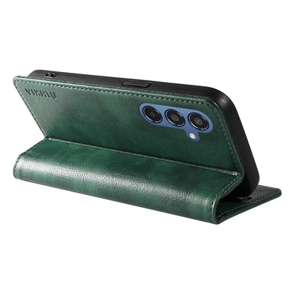 YIKATU YK-006 For Samsung Galaxy M35 5G Case Litchi Grain Leather Wallet Phone Cover