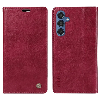 YIKATU YK-006 For Samsung Galaxy M35 5G Case Litchi Grain Leather Wallet Phone Cover