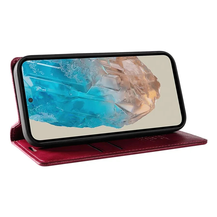 YIKATU YK-006 For Samsung Galaxy M35 5G Case Litchi Grain Leather Wallet Phone Cover