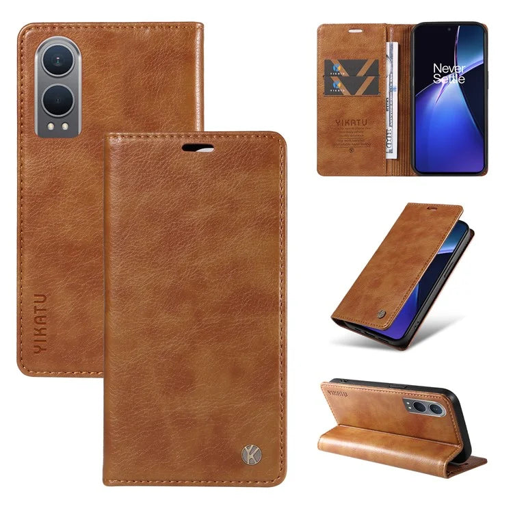 YIKATU YK-006 For OnePlus Nord CE4 Lite 5G / Oppo K12x 5G (China) Case Folio Magnetic Closure Leather Phone Cover