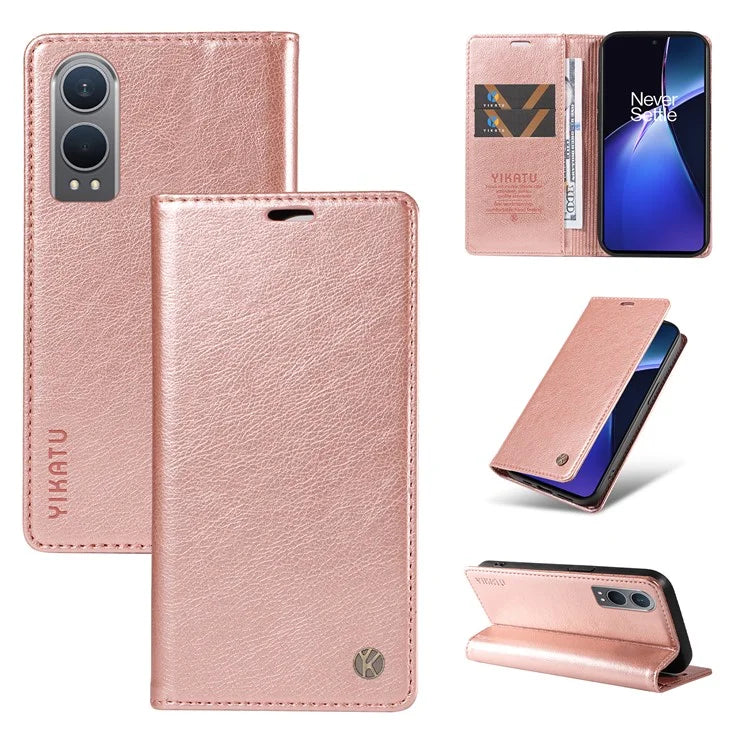 YIKATU YK-006 For OnePlus Nord CE4 Lite 5G / Oppo K12x 5G (China) Case Folio Magnetic Closure Leather Phone Cover