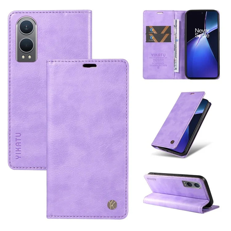 YIKATU YK-006 For OnePlus Nord CE4 Lite 5G / Oppo K12x 5G (China) Case Folio Magnetic Closure Leather Phone Cover