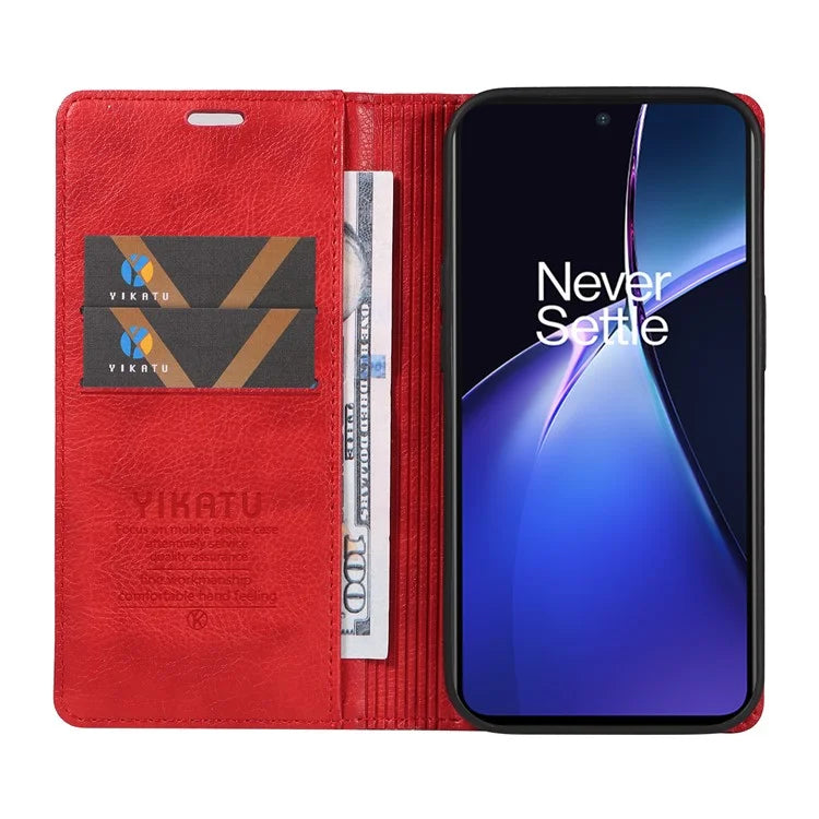YIKATU YK-006 For OnePlus Nord CE4 Lite 5G / Oppo K12x 5G (China) Case Folio Magnetic Closure Leather Phone Cover