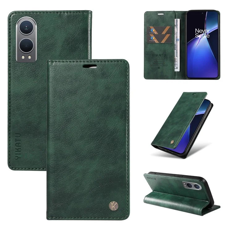 YIKATU YK-006 For OnePlus Nord CE4 Lite 5G / Oppo K12x 5G (China) Case Folio Magnetic Closure Leather Phone Cover