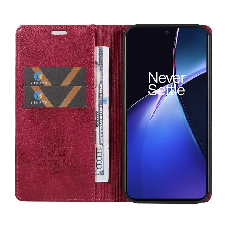 YIKATU YK-006 For OnePlus Nord CE4 Lite 5G / Oppo K12x 5G (China) Case Folio Magnetic Closure Leather Phone Cover