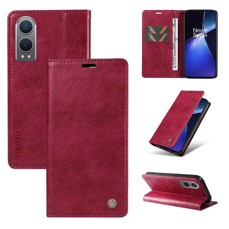 YIKATU YK-006 For OnePlus Nord CE4 Lite 5G / Oppo K12x 5G (China) Case Folio Magnetic Closure Leather Phone Cover