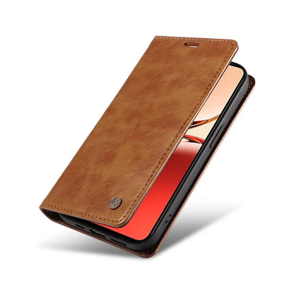 YIKATU YK-006 For Oppo Reno12 F 4G Case Wallet Litchi Grain Leather Phone Cover Magnetic Auto-Absorbed