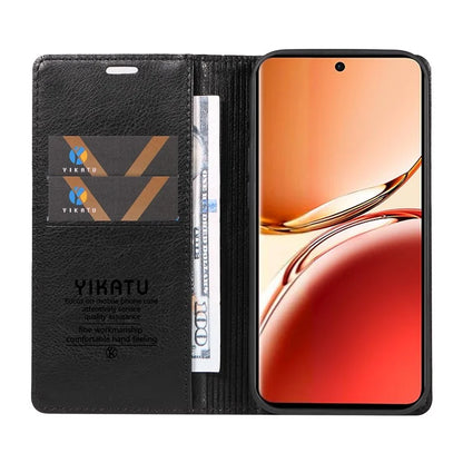 YIKATU YK-006 For Oppo Reno12 F 4G Case Wallet Litchi Grain Leather Phone Cover Magnetic Auto-Absorbed