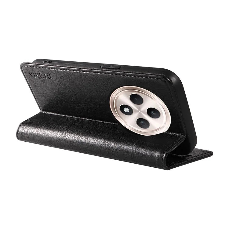 YIKATU YK-006 For Oppo Reno12 F 4G Case Wallet Litchi Grain Leather Phone Cover Magnetic Auto-Absorbed