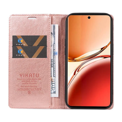 YIKATU YK-006 For Oppo Reno12 F 4G Case Wallet Litchi Grain Leather Phone Cover Magnetic Auto-Absorbed