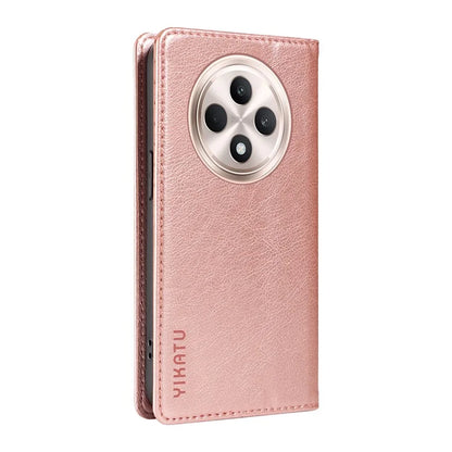 YIKATU YK-006 For Oppo Reno12 F 4G Case Wallet Litchi Grain Leather Phone Cover Magnetic Auto-Absorbed