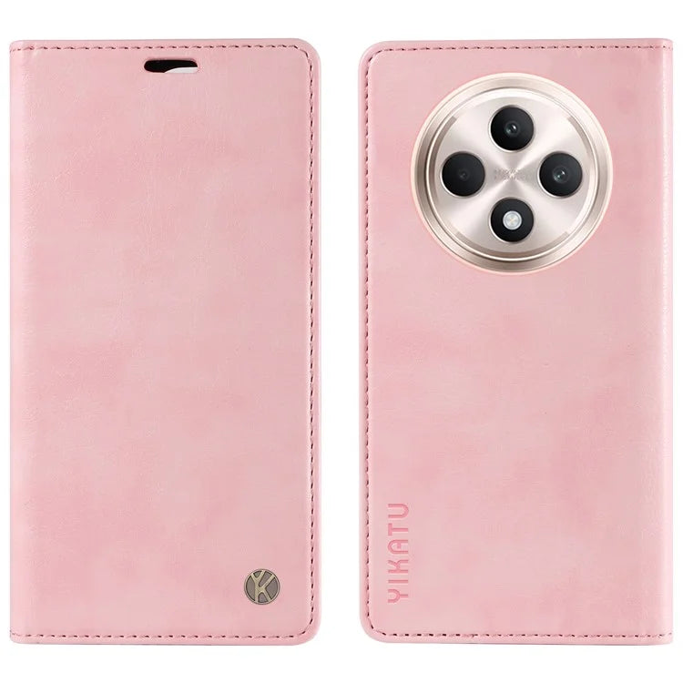 YIKATU YK-006 For Oppo Reno12 F 4G Case Wallet Litchi Grain Leather Phone Cover Magnetic Auto-Absorbed