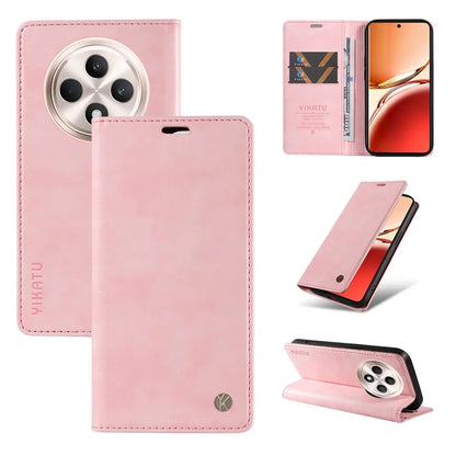 YIKATU YK-006 For Oppo Reno12 F 4G Case Wallet Litchi Grain Leather Phone Cover Magnetic Auto-Absorbed