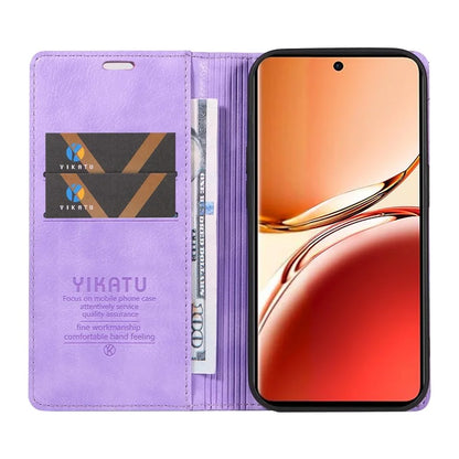 YIKATU YK-006 For Oppo Reno12 F 4G Case Wallet Litchi Grain Leather Phone Cover Magnetic Auto-Absorbed