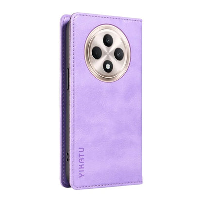 YIKATU YK-006 For Oppo Reno12 F 4G Case Wallet Litchi Grain Leather Phone Cover Magnetic Auto-Absorbed