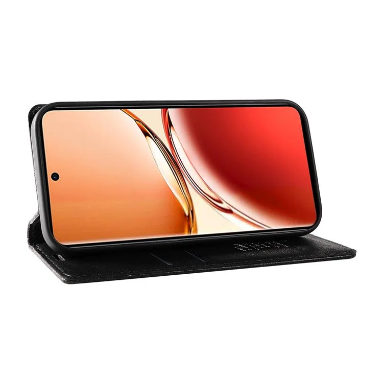 YIKATU YK-006 For Oppo Reno12 F 4G Case Wallet Litchi Grain Leather Phone Cover Magnetic Auto-Absorbed