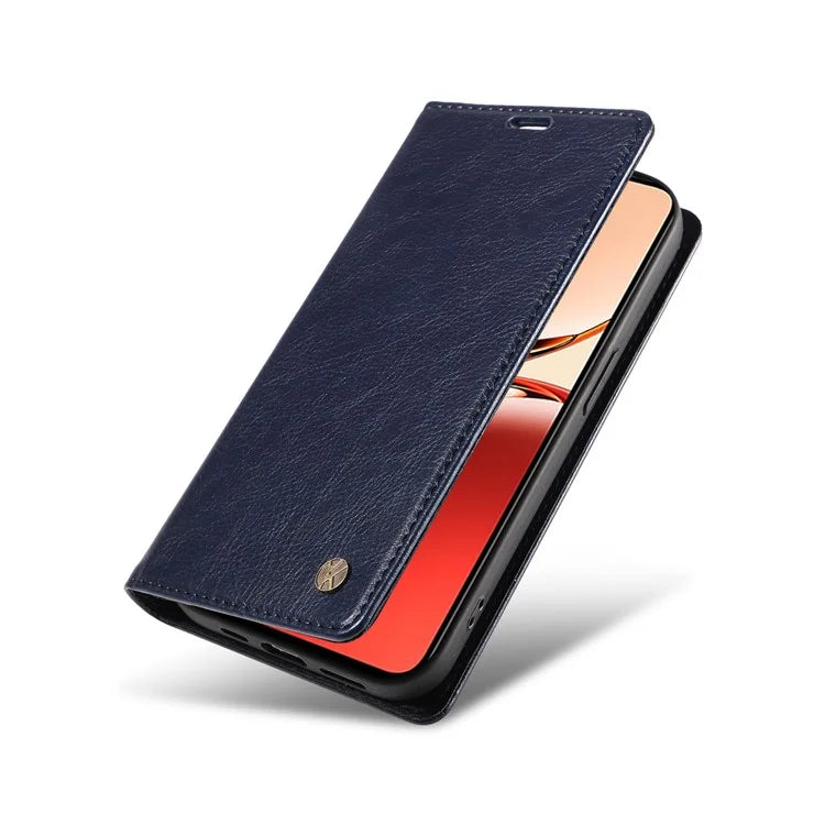 YIKATU YK-006 For Oppo Reno12 F 4G Case Wallet Litchi Grain Leather Phone Cover Magnetic Auto-Absorbed